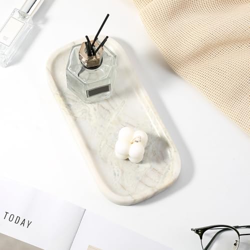 Marble Tray 10"x5" Marble Vanity Tray for Bathroom Countertop Kitchen Sink