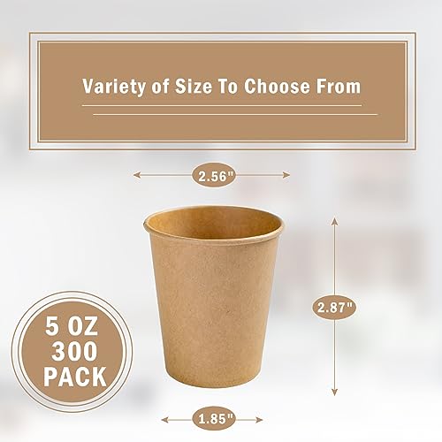 5 oz Paper Cups Disposable (300 Count)