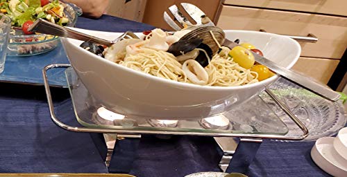 NewlineNY Chrome Plated Glass Dish Warmer