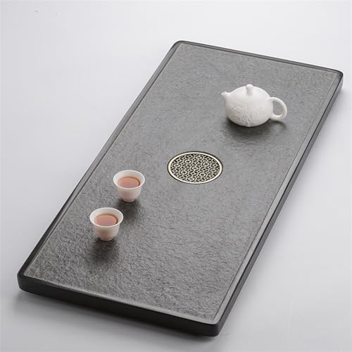 Tea Set Natural Ebonite Tea Tray Desktop Tea Table Embedded Office Home Simple Natural Stone Tea Tray Chinese Tea Set