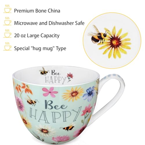 20 oz Bees & Flowers Coffee Hug Mug