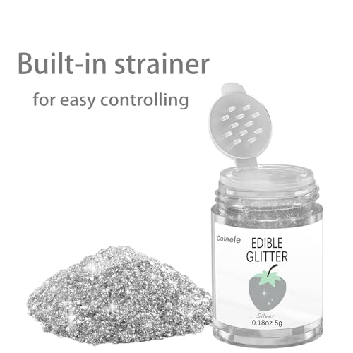 Silver Edible Glitter Glimmer Powder for Cakes Drinks