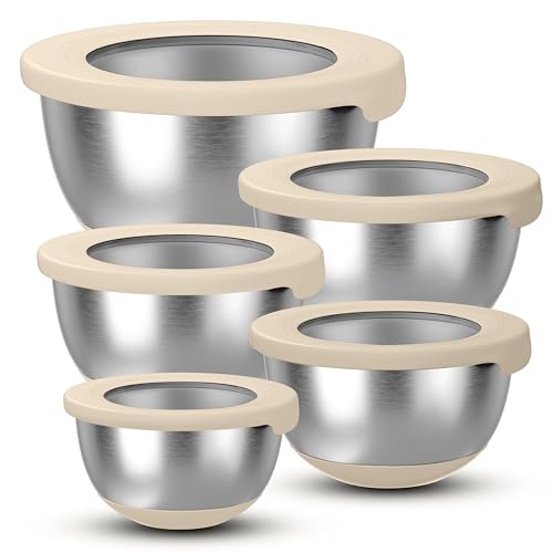 Stainless Steel Mixing Bowls with Lids (5 Count)