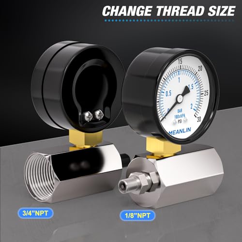 0 30Psi 2" Steel Double Graduated Air Test Pressure gauges