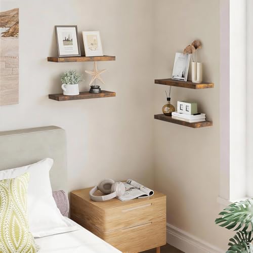 Rustic Brown Floating Shelves 15.7in