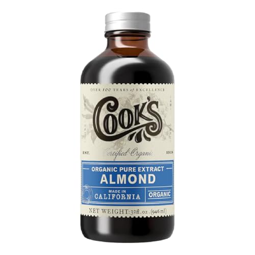 Organic Pure Almond Extract for Baking & Cookies (32 Fl Oz)