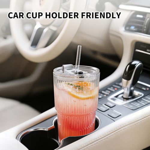 20oz Iced Coffee Cups with Lids and Straws (4 Count)