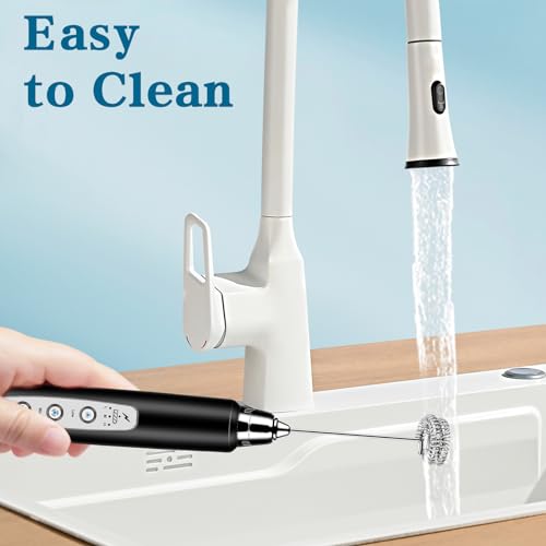 Milk Frother Wand Rechargeable Handheld Whisk Coffee 3 Speed Adjustable