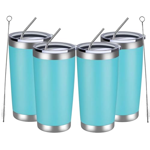 20oz Tumbler 4 Pack Double Wall Vacuum Insulated Travel Mug Bulk (4 Count)