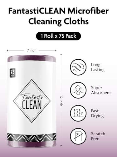 Microfiber Cleaning Cloth Roll (75 Count)
