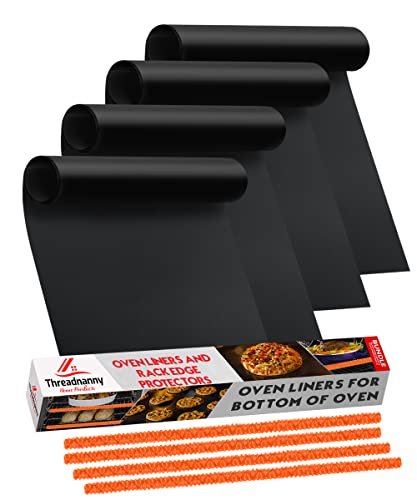 Oven Liners for Bottom of Oven Bundled with Range Rack Shield