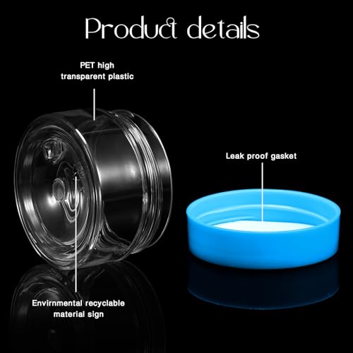 4 Pcs Plastic Jars Wide Mouth with Lids (4 Count)