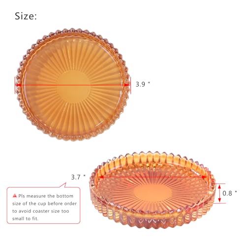 Crystal Glass Coaster 6 Pack Round Cup Drinks Coasters (6 Count)