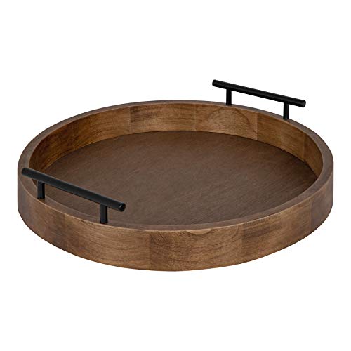Lipton Modern Round Wood Decorative Tray