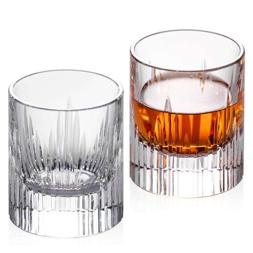 Crystal Whiskey Glasses Set of 2 Hand Blown Old Fashioned Glasses (2 Count)