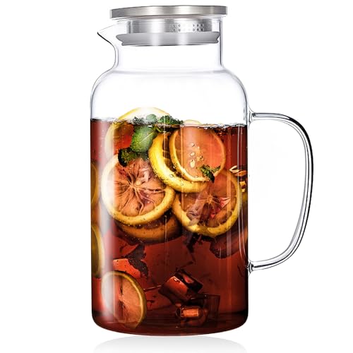1 Gallon 3.8L Glass Pitcher with Lid and Spout
