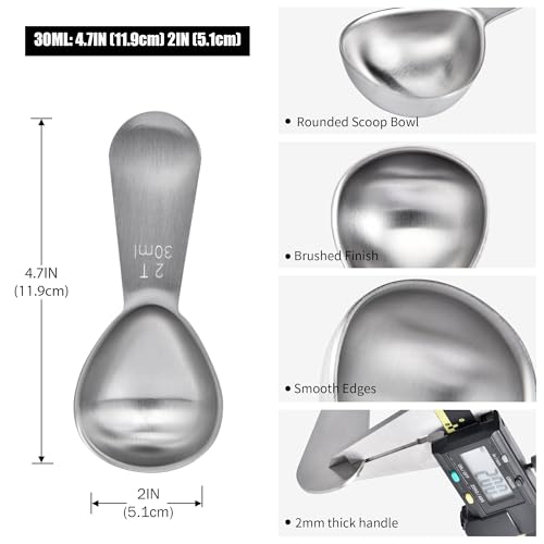 Stainless Steel 2 Tablespoon Coffee Scoop for Ground Coffee