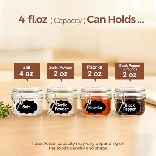 Small Glass Spice Jars with Airtight Lids 4 oz 12 Pack Mason Pantry (12 Count)