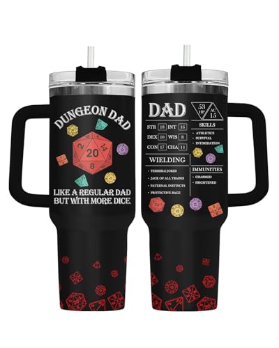 Dad Dungeon Daddy DND 40 oz Tumbler with Handle