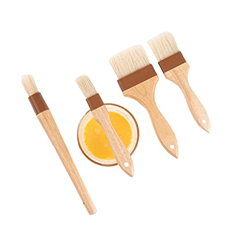Natural Wood Pastry Basting Brush Set