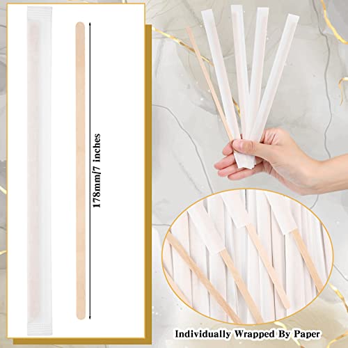 3000 Pcs Individually Wrapped Wooden Coffee Stirrers (3000 Count)