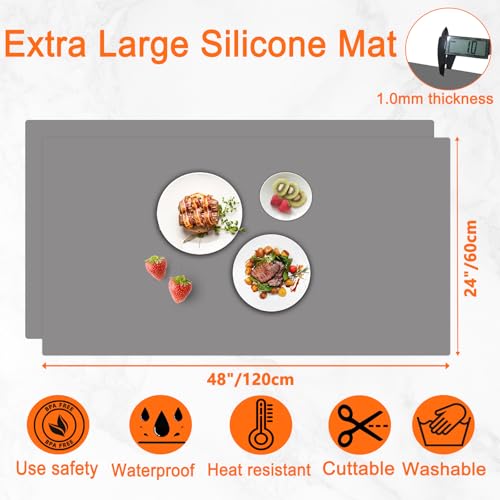 2Pack Large Silicone Mats for Kitchen Counter