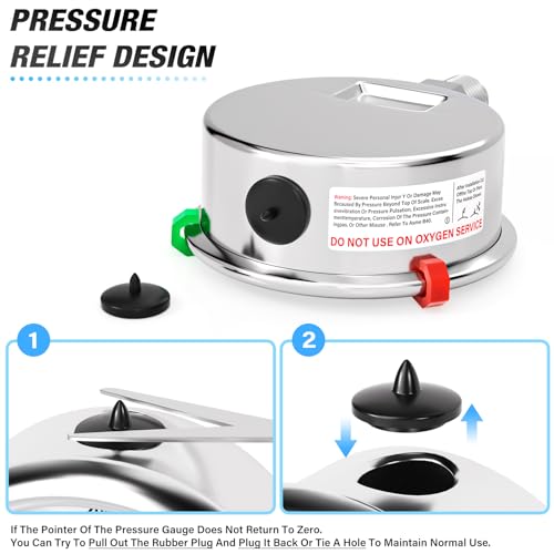 0~30Psi Stainless Steel Liquid Filled Pressure Gauge 2.5" FACE DIAL 1