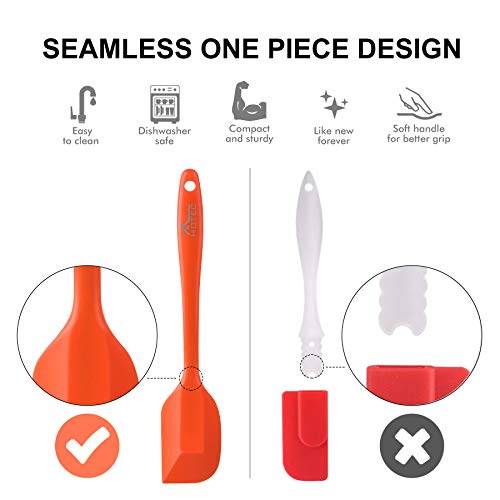 BPA Free Heat Resistant Silicone Spatula Set Kitchen Utensils for Baking Cooking Mixing Non Stick Cookware Food Grade Dishwasher Safe (9 Count)