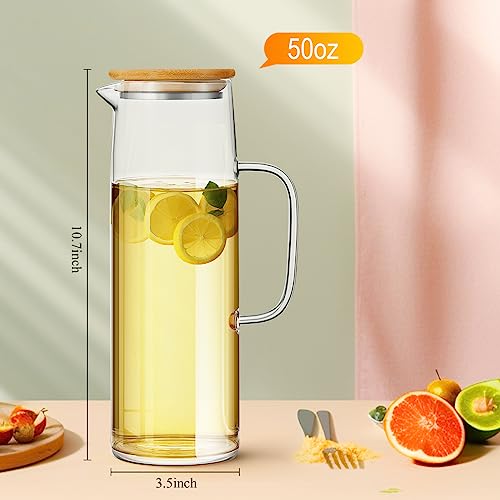 2 Sets Glass Pitcher with Lid