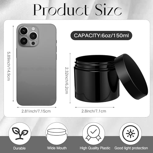 4 Pcs Plastic Jars Wide Mouth with Lids (4 Count)