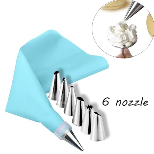 8 Pieces Piping Bags and Tips Set 6 Icing Tips Icing Piping Nozzles Set Frosting Bags Ties Cupcake Decorating Kit Cupcake Pastry Tool