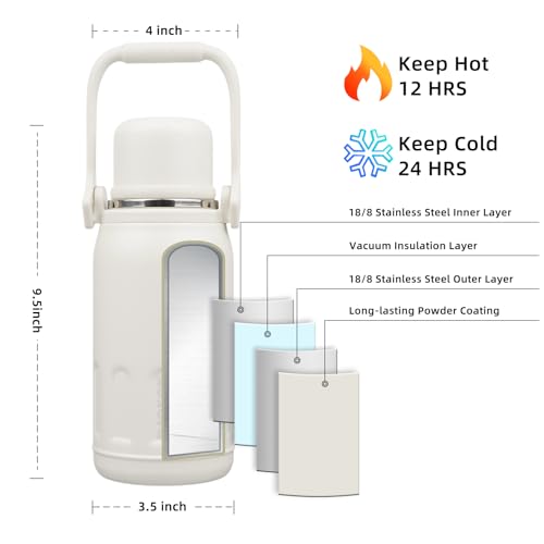 Stainless Steel Insulated Bottle with Handle & Strap