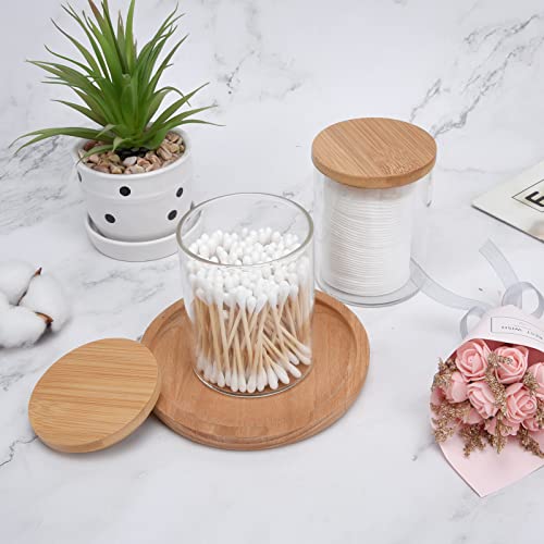 2 Pack Glass Qtip Holder Dispenser for Cotton Ball (2 Count)