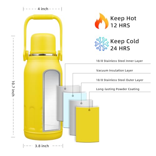 Stainless Steel Insulated Bottle with Handle & Strap