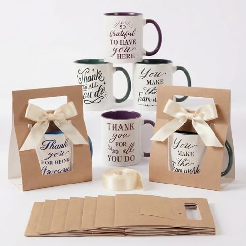 6 Set Employee Appreciation Gifts 12 oz Thank You Mug and Mug Box (6 Count)