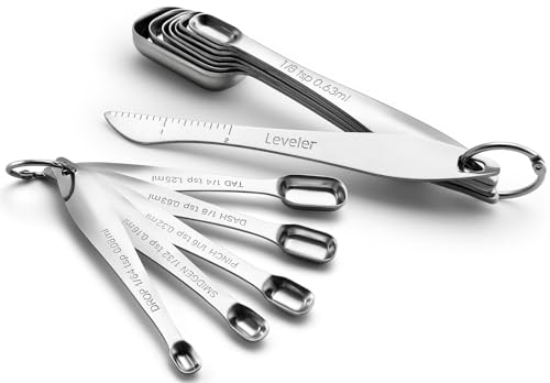 Nesting Stainless Steel Measuring Spoons Set of 13 with Leveler
