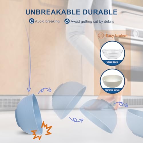 12 PACK BPA Free Unbreakable Plastic Cereal Bowls (26 Count)