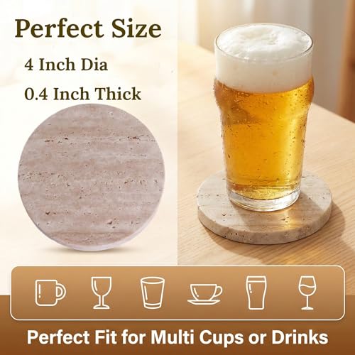 Travertine Stone Coasters (4 Count)