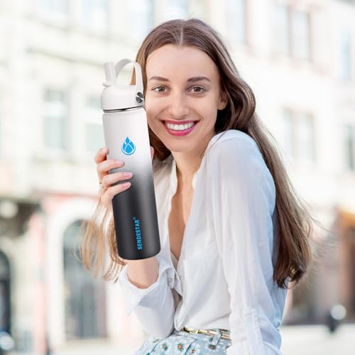 Water Bottle 32oz Double Wall Vacuum Insulated Leak Proof Stainless Steel Sports Water Bottle