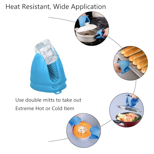 Silicone Oven Mitts Heat Resistant Pot Holder Set for Kitchens (6 Count)