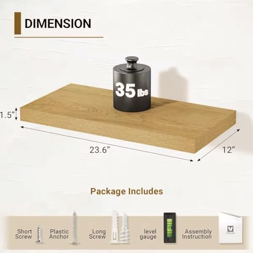 12 Inch Deep Floating Shelves (2 Count)