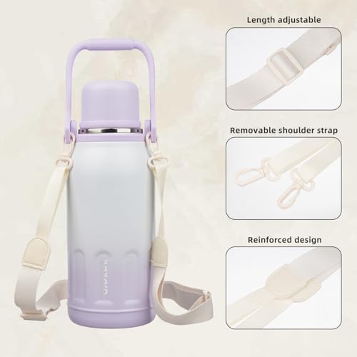 Stainless Steel Insulated Bottle with Handle & Strap