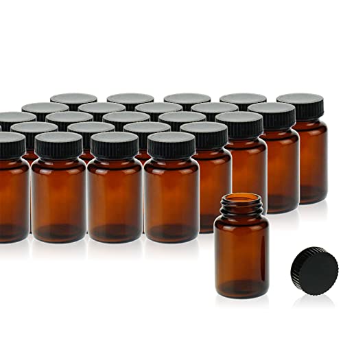 24 Pack Amber Glass Wide Mouth Packer Bottle (24 Count)