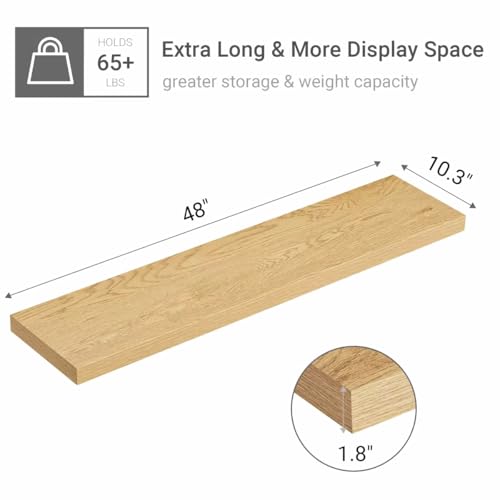 Single Floating Shelves 48x10” Set of 1
