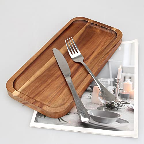 Small Acacia Wood Tray Serving Platters Wooden Plate Mini Charcuterie Board