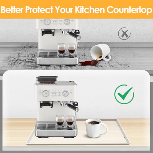 Silicone Coffee Maker Mat with Lip for Countertops