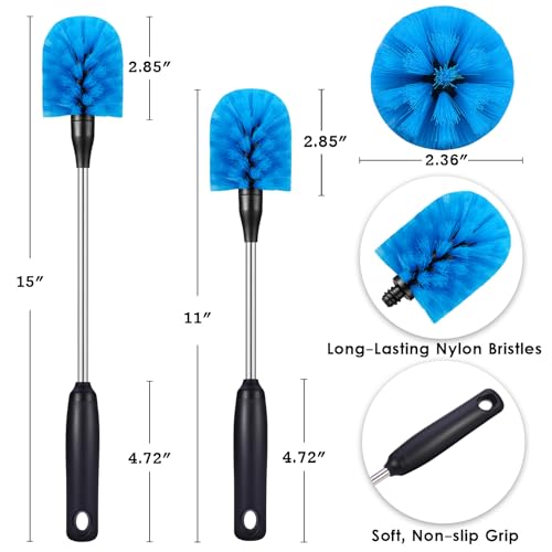 Stainless Steel Bottle Brush with Replaceable Head (2 Count)