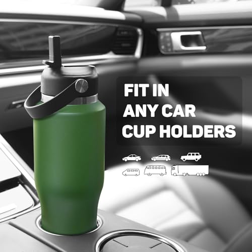 Insulated Water Bottle 40oz with Straw