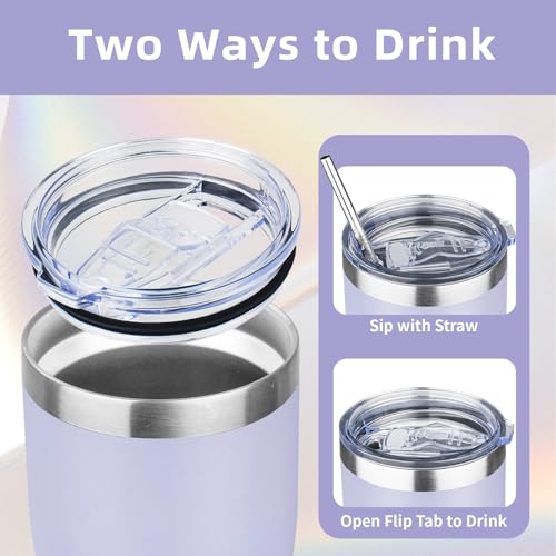 20oz Insulated Tumbler with Lid Straw Travel Coffee Mug Cup