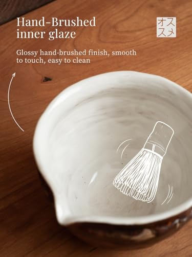 Matcha Set with Handmade Ceramic Bowl & Bamboo Whisk